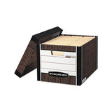 R-kive Heavy-duty Storage Boxes, Letter-legal Files, 12.75" X 16.5" X 10.38", Woodgrain, 4-carton