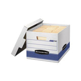 Stor-file Medium-duty Letter-legal Storage Boxes, Letter-legal Files, 12.75" X 16.5" X 10.5", White-blue, 4-carton