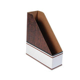 Corrugated Cardboard Magazine File, 4 X 11 X 12 3-4, Wood Grain, 12-carton