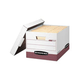 R-kive Heavy-duty Storage Boxes, Letter-legal Files, 12.75" X 16.5" X 10.38", White-red, 12-carton