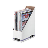 Corrugated Cardboard Magazine File, 4 X 9 1-4 X 11 3-4, White, 12-carton