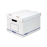 Organizer Storage Boxes, X-large, 12.75" X 16.5" X 10.5", White-blue, 12-carton