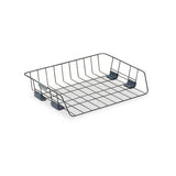 Side-load Wire Stacking Letter Tray, 1 Section, Letter Size Files, 13.38" X 10.13" X 2.63", Black