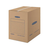 Smoothmove Basic Moving Boxes, Large, Regular Slotted Container (rsc), 18" X 18" X 24", Brown Kraft-blue, 15-carton