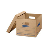 Smoothmove Classic Moving And Storage Boxes, Small, Half Slotted Container (hsc), 15 X 12 X 10, Brown Kraft-blue, 10-carton