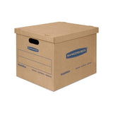 Smoothmove Classic Moving & Storage Boxes, Medium, Half Slotted Container (hsc), 18" X 15" X 14", Brown Kraft-blue, 8-carton