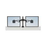 Desk-mount Dual Monitor Arm, Supports 24 Pounds, Black