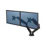 Platinum Series Dual Monitor Arm, For Monitors Up To 27", 20 Lbs Per Arm, Clamp-grommet, Black