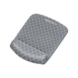 Plushtouch Mouse Pad With Wrist Rest, 7 1-4 X 9 3-8 X 1, Gray-white Lattice