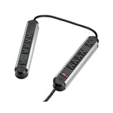 Split Metal Surge Protector, 10 Outlets, 6 Ft Cord, 1250 Joules, Black-silver