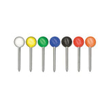 Map Tacks, Plastic, Assorted, 3-8", 100-box