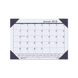 Recycled Ecotones Ocean Blue Monthly Desk Pad Calendar, 22 X 17, 2021