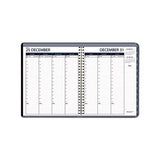 Recycled Wirebound Weekly-monthly Planner, 11 X 8.5, Black Leatherette, 2021