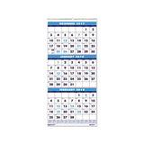 Recycled Three-month Format Wall Calendar, 12.25 X 26, 14-month, 2020-2022