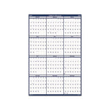 Recycled Poster Style Reversible-erasable Yearly Wall Calendar, 24 X 37, 2021