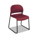 Gueststacker High Density Chairs, Mulberry Seat-mulberry Back, Black Base, 4-carton
