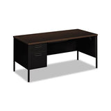 Metro Classic Left Pedestal Desk, 66w X 30d X 29.5h, Mocha-black