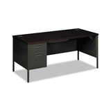 Metro Classic Left Pedestal Desk, 66w X 30d X 29.5h, Mahogany-charcoal