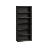 Metal Bookcase, Six-shelf, 34-1-2w X 12-5-8d X 81-1-8h, Charcoal