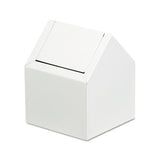Double Entry, Swing Top Floor Receptacle, Metal, White