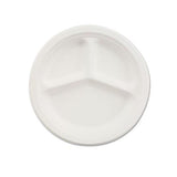 Paper Dinnerware, 3-comp Plate, 10 1-4" Dia, White, 500-carton