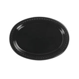 Heavyweight Plastic Platters, 8 X 11, Black, 125-bag, 4 Bag-carton
