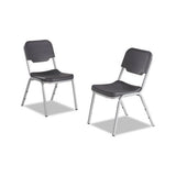 Rough 'n Ready Original Stack Chair, Black Seat-black Back, Silver Base, 4-carton