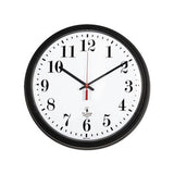 Black Quartz Contract Clock, 13.75" Overall Diameter, Black Case, 1 Aa (sold Separately)