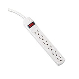 Six-outlet Power Strip, 15 Ft Cord, 1.94 X 10.19 X 1.19, Ivory