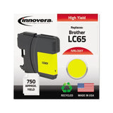 Remanufactured Yellow High-yield Ink, Replacement For Brother Lc65y, 750 Page-yield
