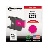 Remanufactured Magenta High-yield Ink, Replacement For Brother Lc75m, 600 Page-yield