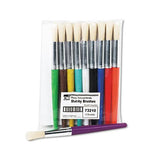 Stubby Brush Set, Natural Bristle, Round, 10-set