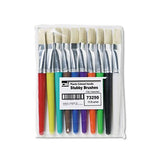 Stubby Brush Set, Natural Bristle, Flat, 10-set