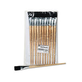 Long Handle Easel Brush, Size 22, Natural Bristle, Flat, 12-pack