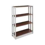 Trento Line Bookcase, Three-shelf, 31 1-2w X 11 5-8d X 43 1-4h, Mocha