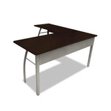 Trento Line L-shaped Desk, 59.13w X 59.13d X 29.5h, Mocha-gray
