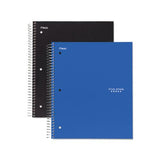 Wirebound Notebook, 3 Subjects, College Rule, Assorted Color Covers, 11 X 8.5, 150 Sheets