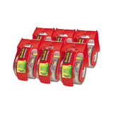 Sure Start Packaging Tape With Dispenser, 1.5" Core, 1.88" X 22.2 Yds, Clear, 6-pack