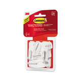 General Purpose Wire Hooks, Medium, 2 Lb Cap, White, 7 Hooks And 8 Strips-pack