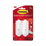 General Purpose Wire Hooks, Medium, 3 B Cap, White, 2 Hooks And 4 Strips-pack