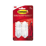 General Purpose Designer Hooks, Medium, 3 Lb Cap, White, 2 Hooks And 4 Strips-pack