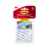 Clear Hooks And Strips, Plastic, Medium, 6 Hooks And 12 Strips-pack