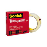 Transparent Tape, 3" Core, 1" X 72 Yds, Transparent