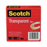 Transparent Tape, 3" Core, 0.5" X 72 Yds, Transparent, 2-pack