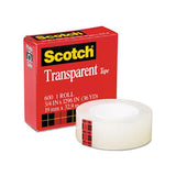 Transparent Tape, 1" Core, 0.75" X 36 Yds, Transparent