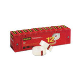 Transparent Tape, 1" Core, 0.75" X 83.33 Ft, Transparent, 12-pack