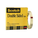 Double-sided Tape, 3" Core, 0.5" X 36 Yds, Clear