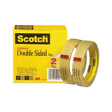 Double-sided Tape, 3" Core, 0.75" X 36 Yds, Clear, 2-pack
