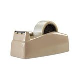 Two-roll Desktop Tape Dispenser, 3" Core, High-impact Plastic, Beige