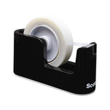 Heavy Duty Weighted Desktop Tape Dispenser, 1"-3" Core, Plastic, Black